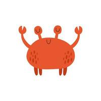 Carton Crab. Hand Draw Cute Crab. Vector illustration