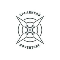 Spearhead line art logo vector