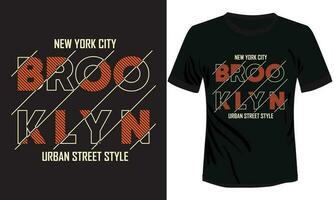 Brooklyn New York Typography T-shirt Design Vector Illustration