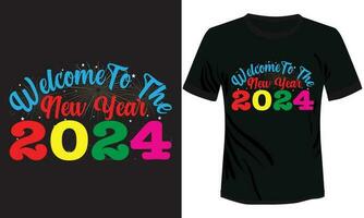 Welcome To The New Year Typography t-shirt Design vector