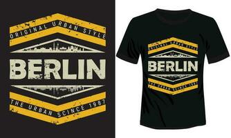 Berlin typography t shirt print vector template