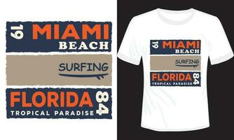 Miami Beach T-shirt Design Vector Illustration