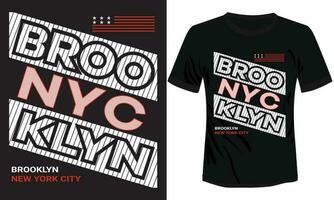 classic retro style t-shirt design with the Brooklyn and NYC text black background typography vector design