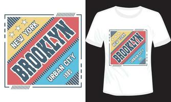 Nueva York clásico vector camiseta diseño con el brooklyn urbano ciudad texto, listo para imprimir camiseta diseño.