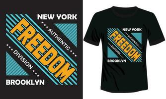 nuevo York ciudad brooklyn libertad tipografía t camisa ilustración vector