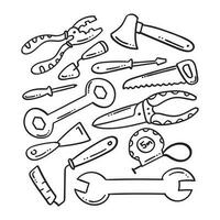 hand drawn construction tool icon vector