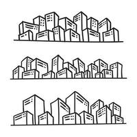 hand drawn cityscape icons vector