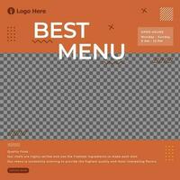 mejor menú diseño social medios de comunicación modelo para restaurante vector