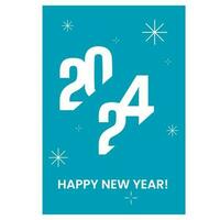 2024 Happy New Year poster. Abstract typography design vector