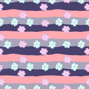 Chamomile flower seamless pattern, elegantly in a simple style. Abstract floral endless background. vector