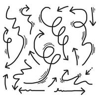 flechas vectoriales dibujadas a mano en blanco background.vector eps vector