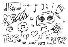 Music Background Hand drawn music set illustration. illustrations of music images, design concept. vector