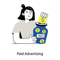 Trendy Paid Advertising vector