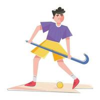 Trendy Field Hockey vector