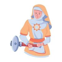 Trendy Nun Character vector