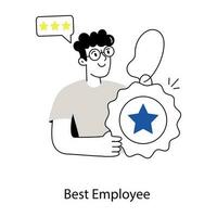 Trendy Best Employee vector