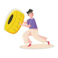 Trendy Tire Exercise vector