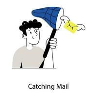 Trendy Catching Mail vector