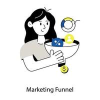 Trendy Marketing Funnel vector