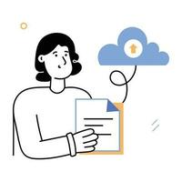Trendy Upload Document vector