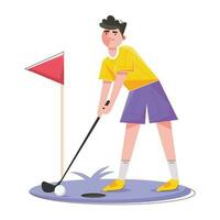 Trendy Playing Golf vector