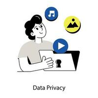 Trendy Data Privacy vector
