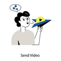 Trendy Send Video vector