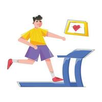 Trendy Treadmill Running vector