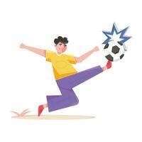 Trendy Football Kick vector