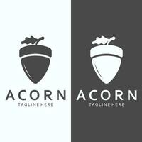 Acorn Logo Template with Leaves vector