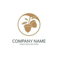 Acorn Logo Template with Leaves vector