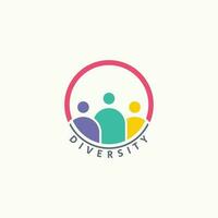 Colorful Diversity Logo Template. Icon of Unity, Friendship, Community and Togetherness. vector