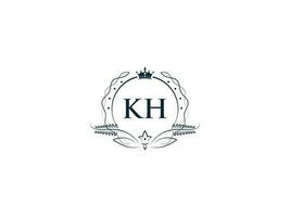 alfabeto corona kh femenino logo elementos, inicial lujo kh hk letra logo modelo vector