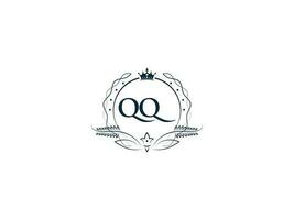 Premium Royal Crown Qq Logo, Unique Letter Qq q q Logo Icon Vector Image Design