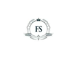 Luxury Fs Logo Letter Icon, Minimal Feminine Fs sf Logo Icon Vector