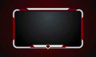 Minimal Red Face cam overlay for your live stream vector