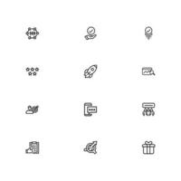 SEO and promotion line icons collection. Big UI icon set. Thin outline icons pack vector