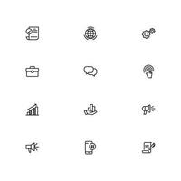 SEO and promotion line icons collection. Big UI icon set. Thin outline icons pack vector