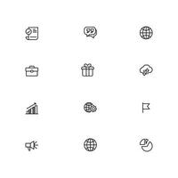 SEO and promotion line icons collection. Big UI icon set. Thin outline icons pack vector