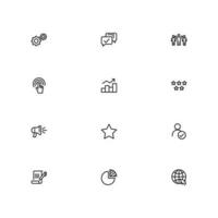 SEO and promotion line icons collection. Big UI icon set. Thin outline icons pack vector