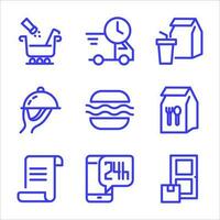 set line icon delivery order food vector