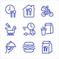 set line icon delivery order food vector