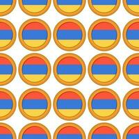 Pattern cookie with flag country Armenia in tasty biscuit vector