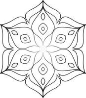 Vector drawing for coloring book. Geometric floral pattern. Contour drawing on a white background. Mandala