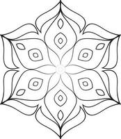 Vector drawing for coloring book. Geometric floral pattern. Contour drawing on a white background. Mandala