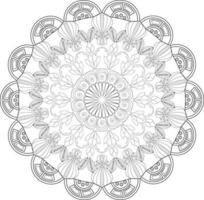 Vector drawing for coloring book. Geometric floral pattern. Contour drawing on a white background. Mandala
