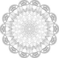 Vector drawing for coloring book. Geometric floral pattern. Contour drawing on a white background. Mandala