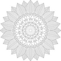 Vector drawing for coloring book. Geometric floral pattern. Contour drawing on a white background. Mandala