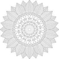 Vector drawing for coloring book. Geometric floral pattern. Contour drawing on a white background. Mandala