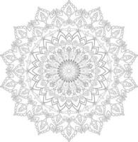 Vector drawing for coloring book. Geometric floral pattern. Contour drawing on a white background. Mandala